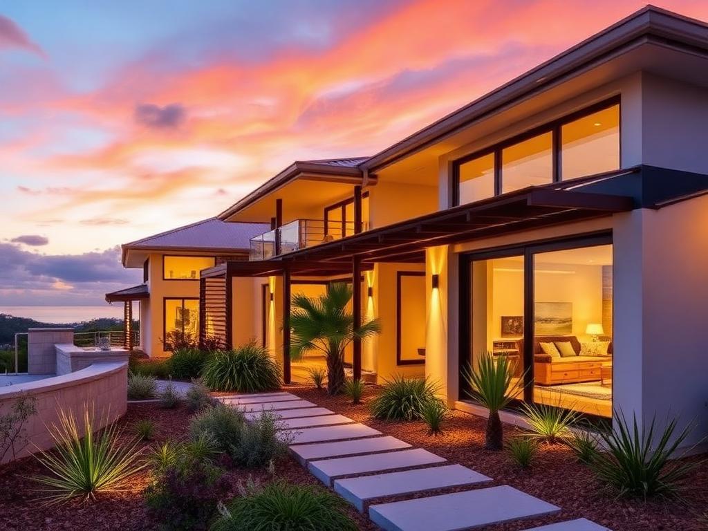 Queensland coastal home with exterior lighting installed by Bateman Power Solutions